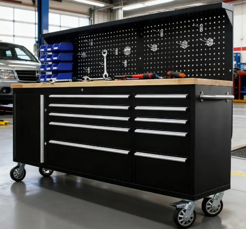 Heavy duty auto repair tool cart 84 inch 10 drawer with hanging plate multi-functional combination tool cabinet workshop repair