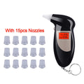 Handheld LCD Screen Digital Breath Alcohol Detector Breathalyzer Alcohol Tester Display For Safety Driving With 5 Mouthpieces