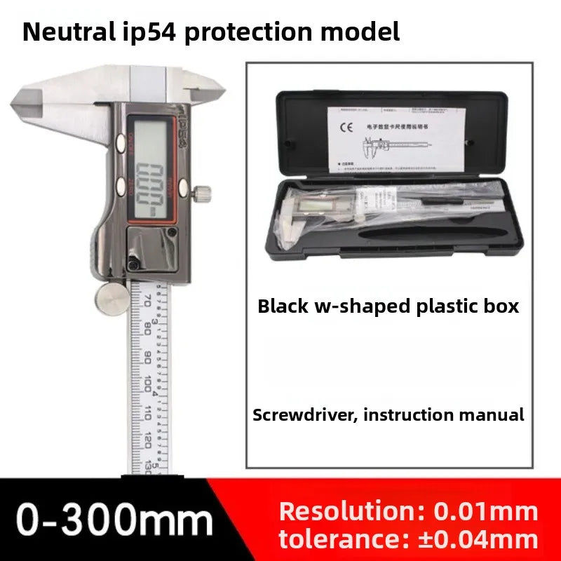 0-150/200/300mm Digital Caliper IP54 Dustproof Waterproof Protection Stainless Steel High Accuracy Industrial Gauge Tool