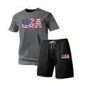 Men's new street fashion casual outdoor T-shirt shorts two-piece set 2026 men's summer outdoor sports breathable set