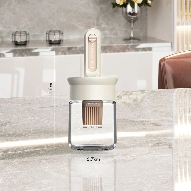 GIANXI Food Grade Baking BBQ Brush Oil Brush Oil Bottle One Glass Household Heat Resistant Kitchen Silicone Brush BBQ Tools