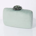 Diamonds Flower Velvet Evening Bag Women New Elegant Chain Banquet Dress Clutch Bag Ladies Wedding Dinner Party Box Small Purses