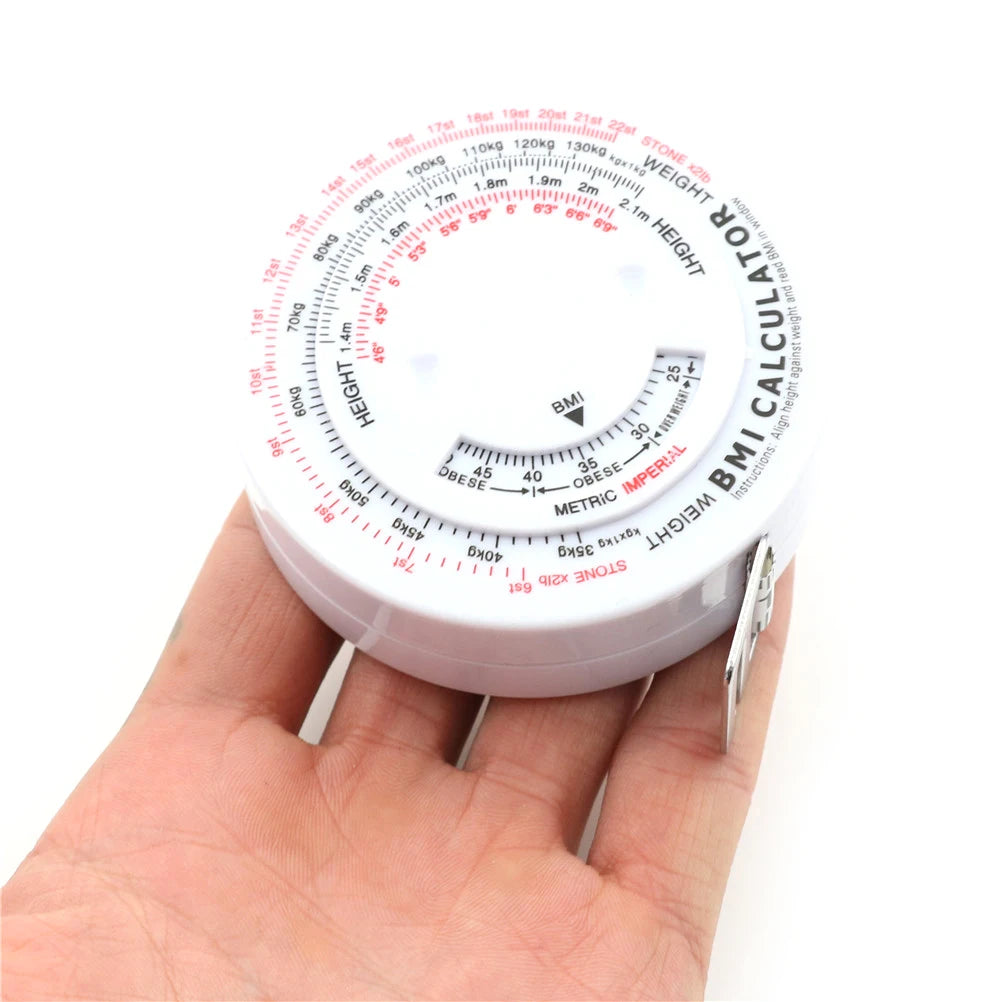 BMI Body Mass Index Retractable Tape 150cm Measure Calculator Diet Weight Loss Tape Measures Tools