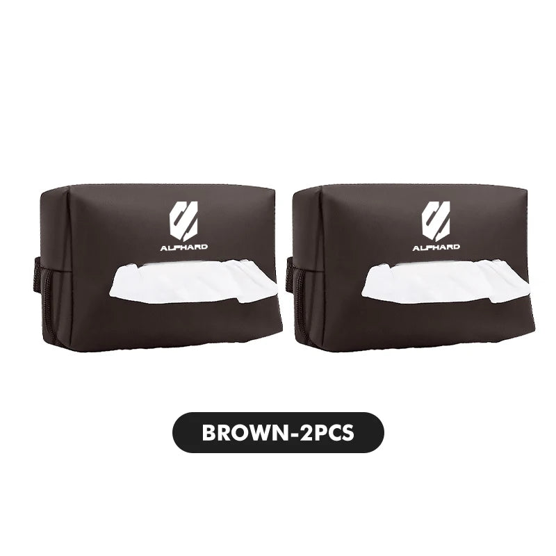 Car Tissue Box Cover Seat Back Hanging Type Tissue Storage Case For Toyota Alphard Vellfire 2003-2011 2012 2013 2014 10 20