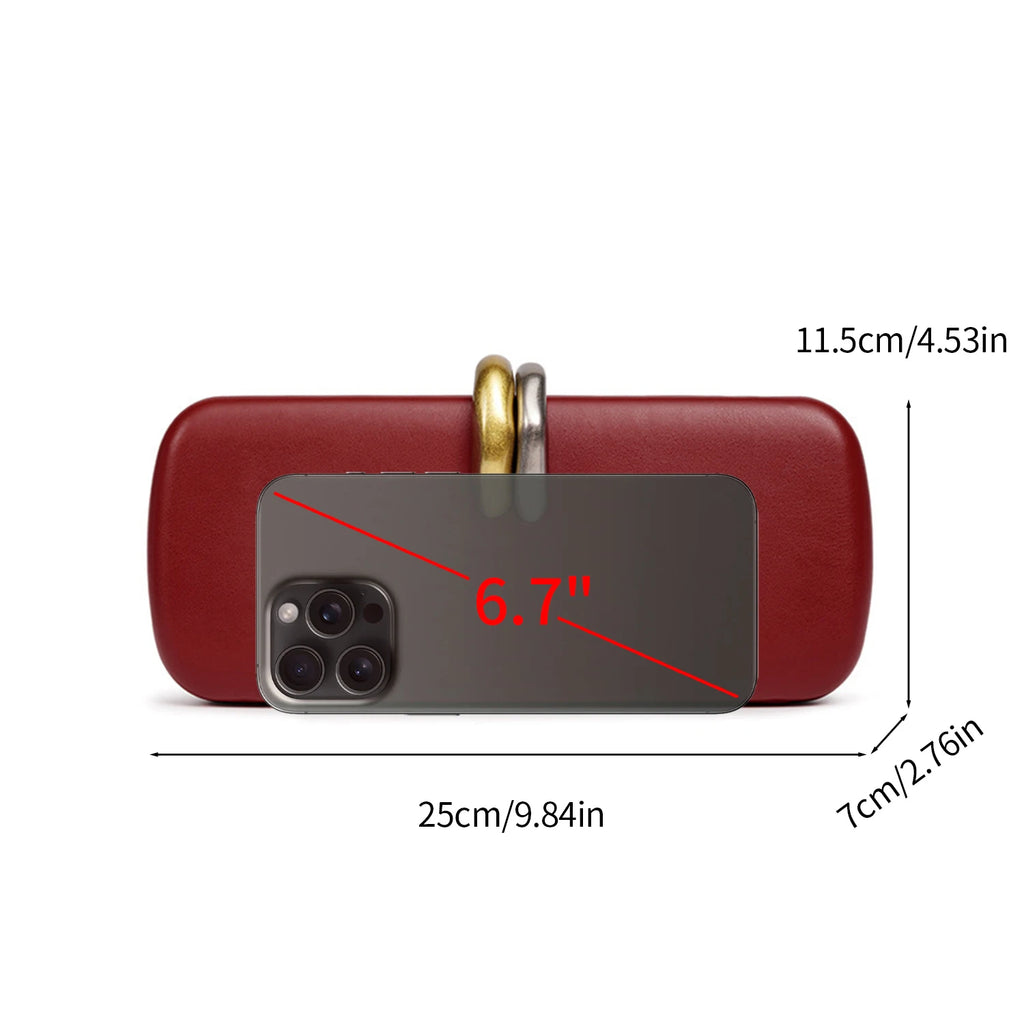 Fashion Women Handbag high-end metal double ring buckle design Evening Bag for Weddings,Parties,dance party Ladie’s CrossbodyBag