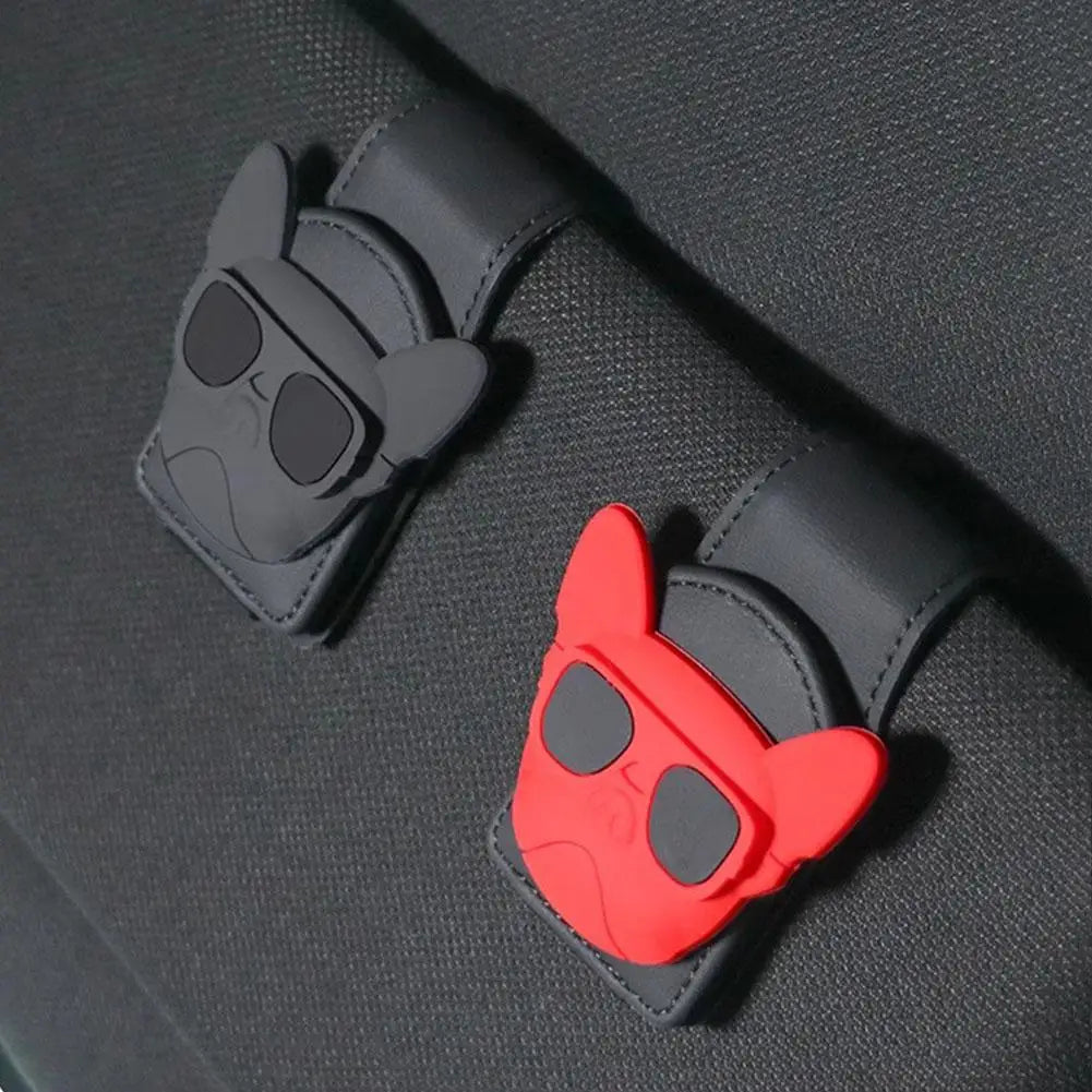 1Pcs Sunglasses Holder Is Suitable For Car Sunshades Magnetic Leather Sunglasses Clip And Ticket Clip Car Sunshade Accessories ﻿