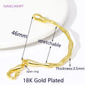 18K Gold Plated Brass Irregular Half Bracelet Connector Curved Tube For DIY Necklace Jewelry Making Connecting Accessories