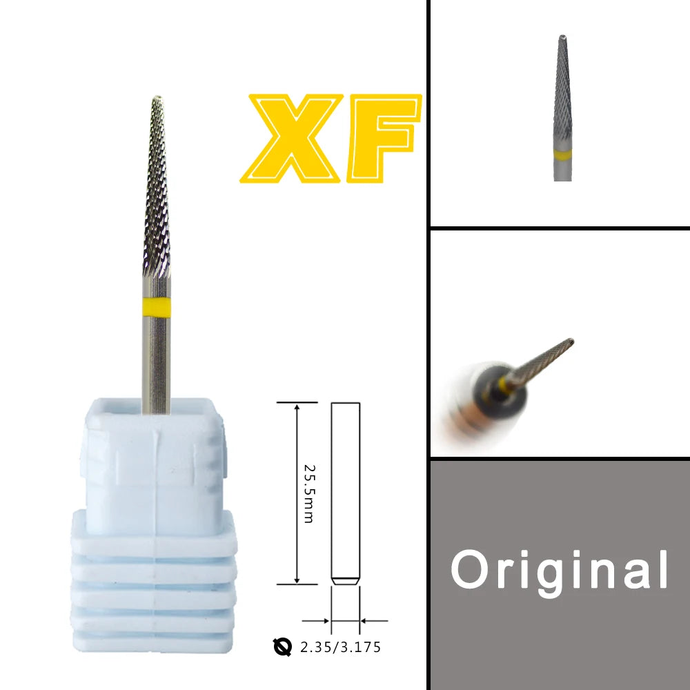 RolinStar Dental&Nail 9 type with Spiral Cut powder Carbide Burr nail drill bit cuticle clean