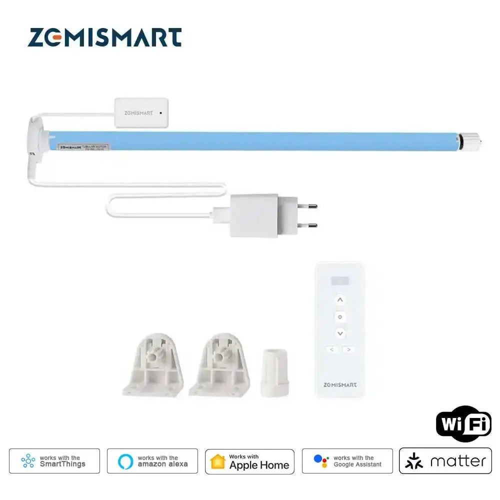 Matter Over WiFi Electric Curtain Engine for 25mm 28mm Tube Smart Roller Blinds Motor Homekit Smartthings Alexa Google Home HA