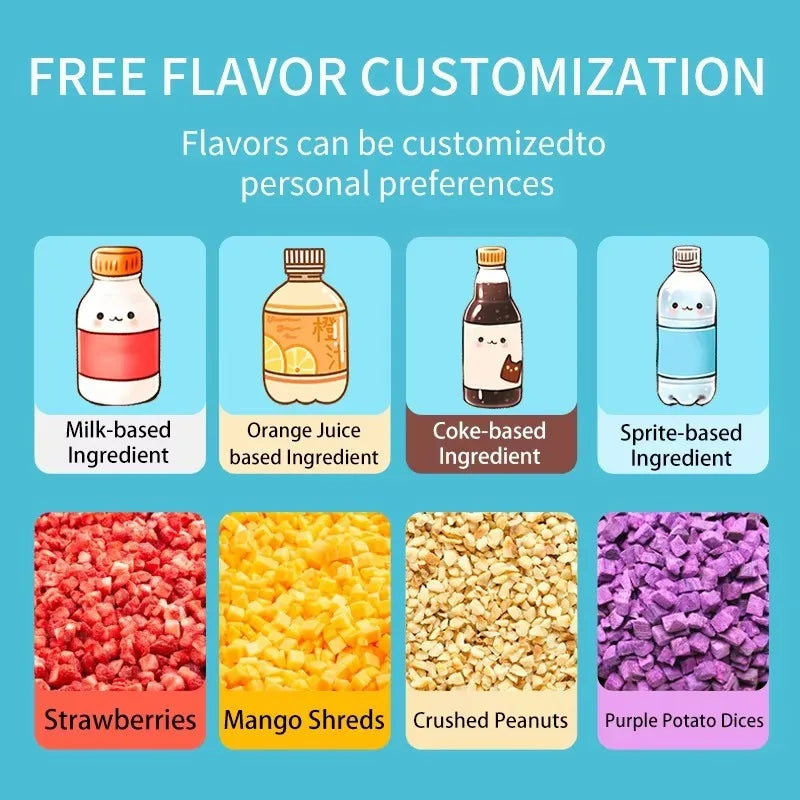 Sweetener Optional Slush Vending Machine Adapt Normal Sugar Syrup And Zero Calorie Sugar Free Base To Make Regular