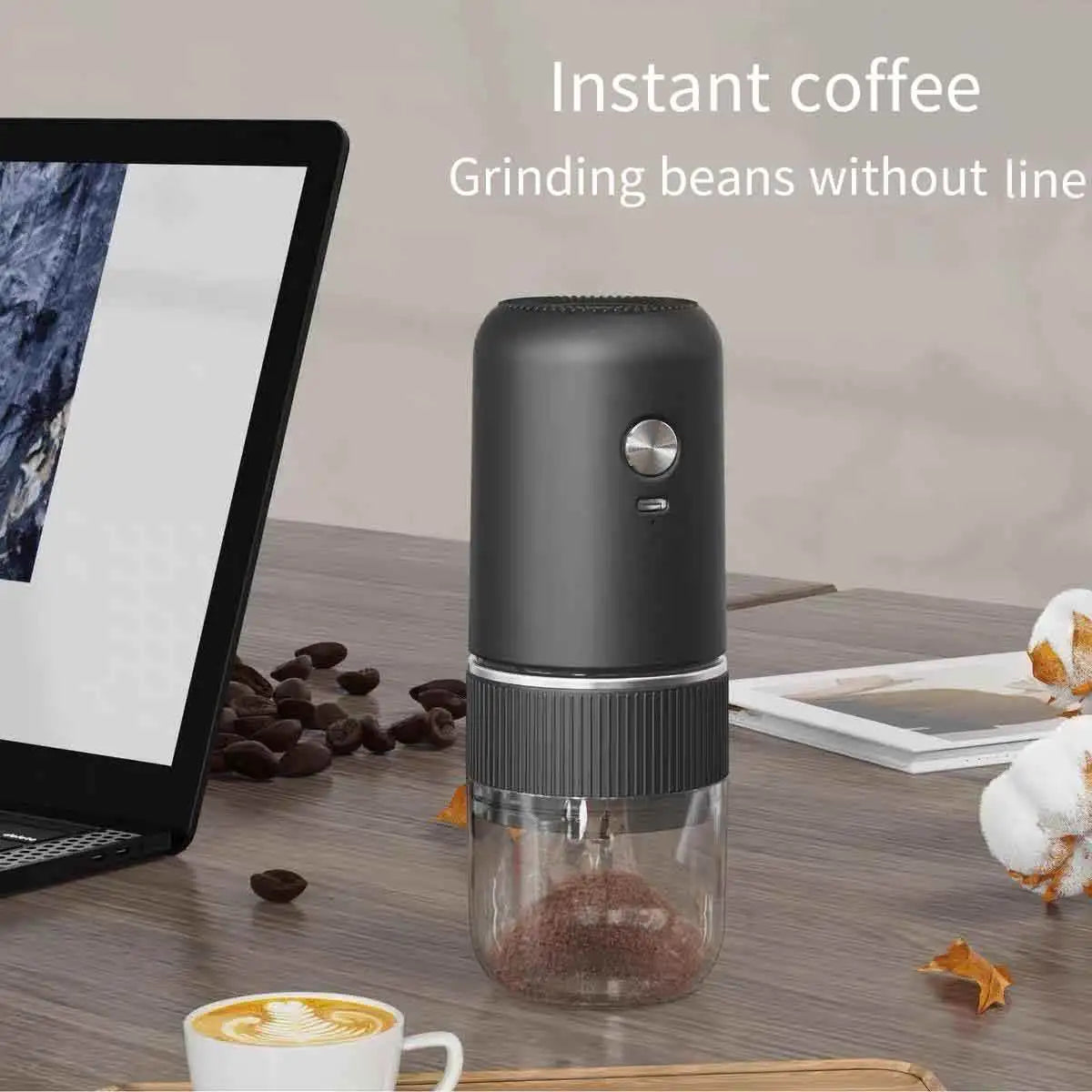 Grinder Small Hand Coffee Machine Household Usb Portable Automatic Grinder Hand Grinding Rotary Adjustment Grinding Gear Coffee