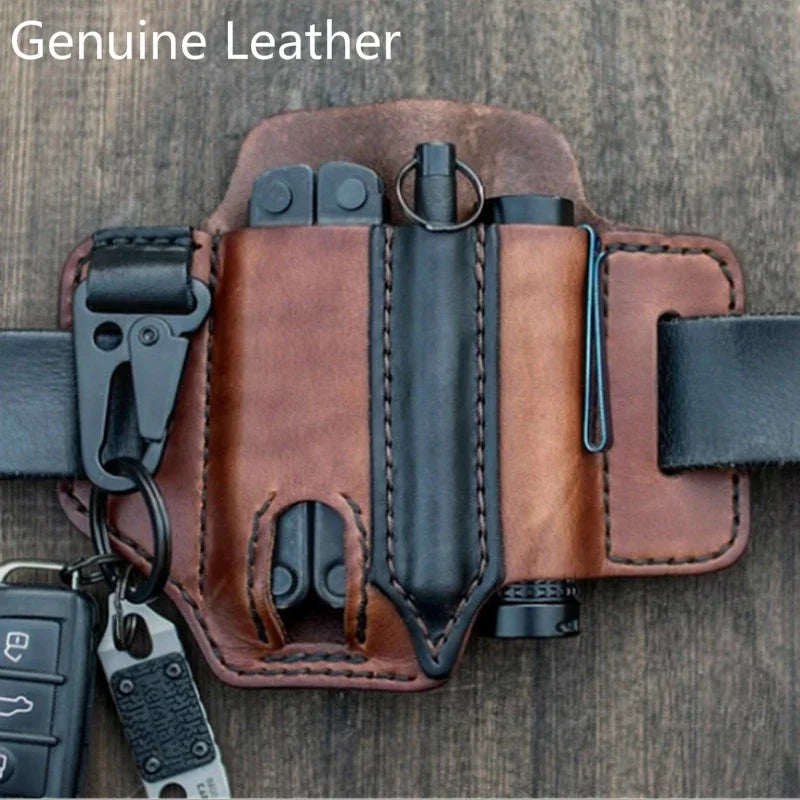 Leather Sheath For Leatherman Multitool Sheath EDC Pocket Organizer Hunt Tactical Knife Pouch Flashlight Camping Outdoor Tool