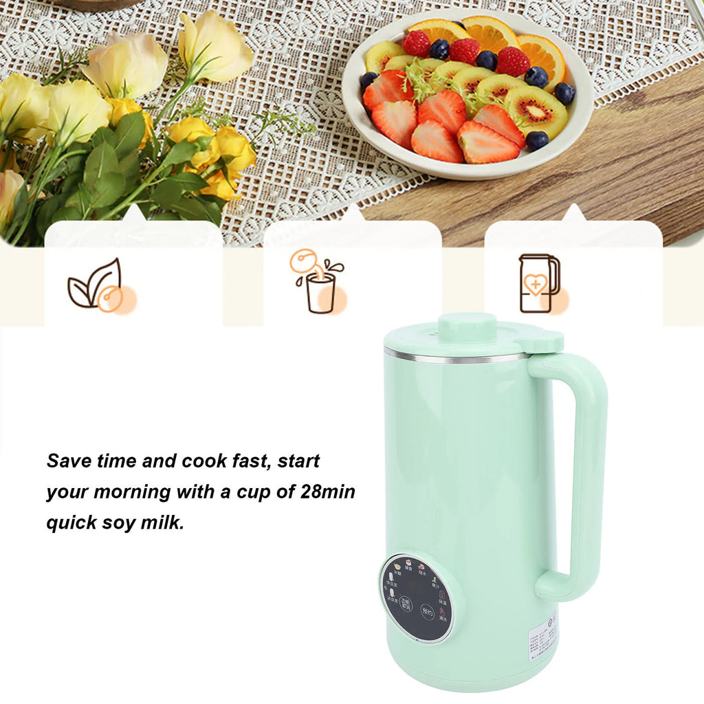 Nut Milk Maker Machine 800ml Stainless Steel Multifunctional Automatic Soy Milk Maker Blender with 10 Blades LED Display