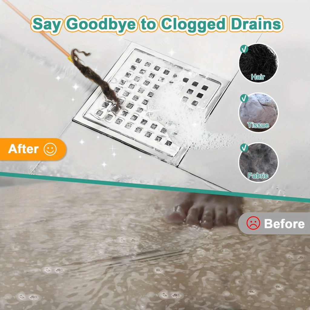 Drain Snakes for Unclogging Sink Made of Anti-Break Steel for Cleaning Shower Drain Bathroom Blockages and Kitchen Sink Cleaning