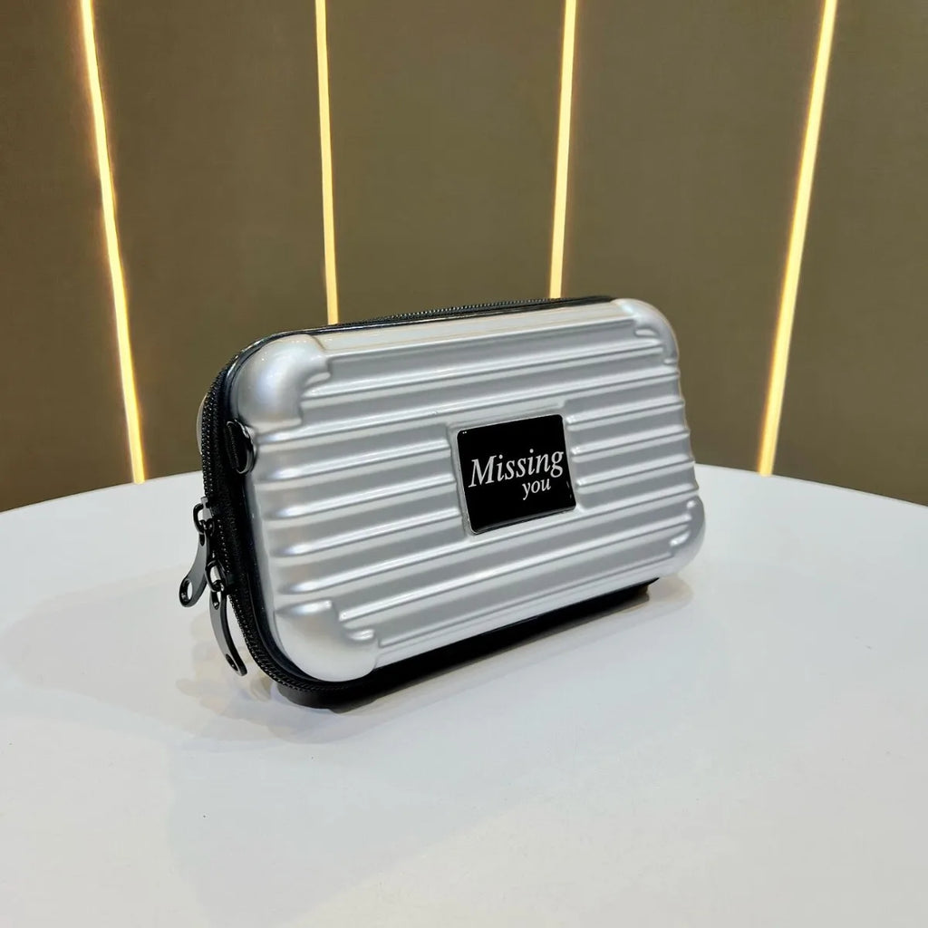 Mini Suitcase Shape Bag Fashion Luggage Bag Handbag Shoulder Bag Waterproof Bag Hard Shell Box Suitcase Purse Clutch Bag