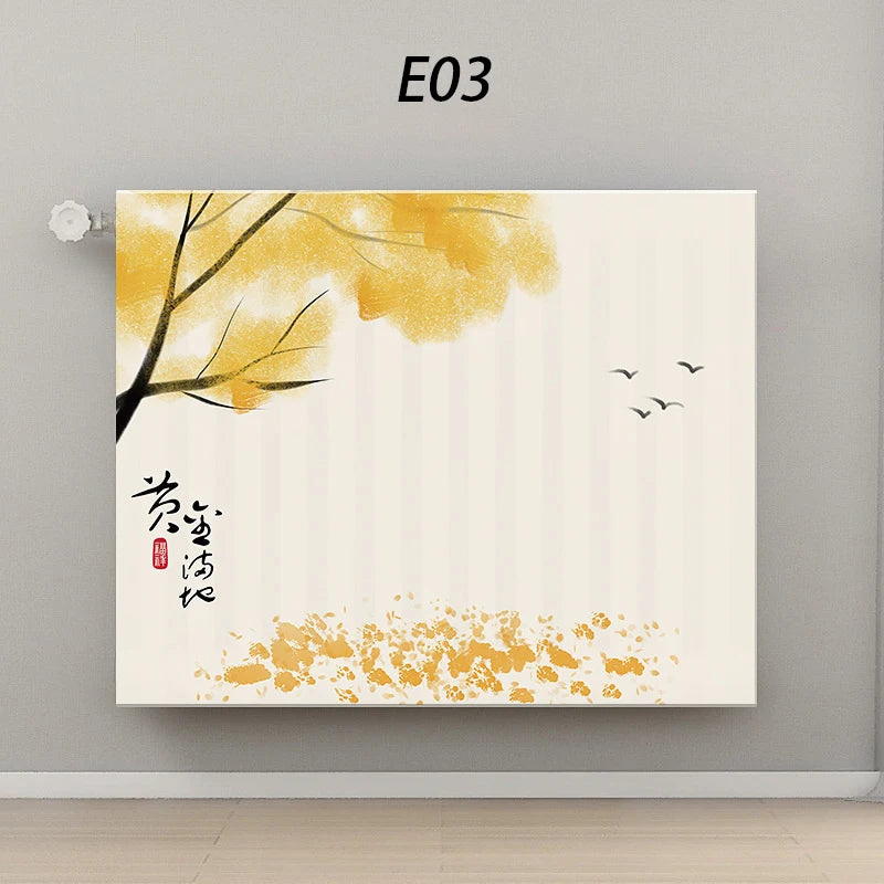 55-210cm Elastic All Inclusive Radiator Dust Cover Multi-sizes Chinese Style Printing Decorative Heater Cover Washable Reusable