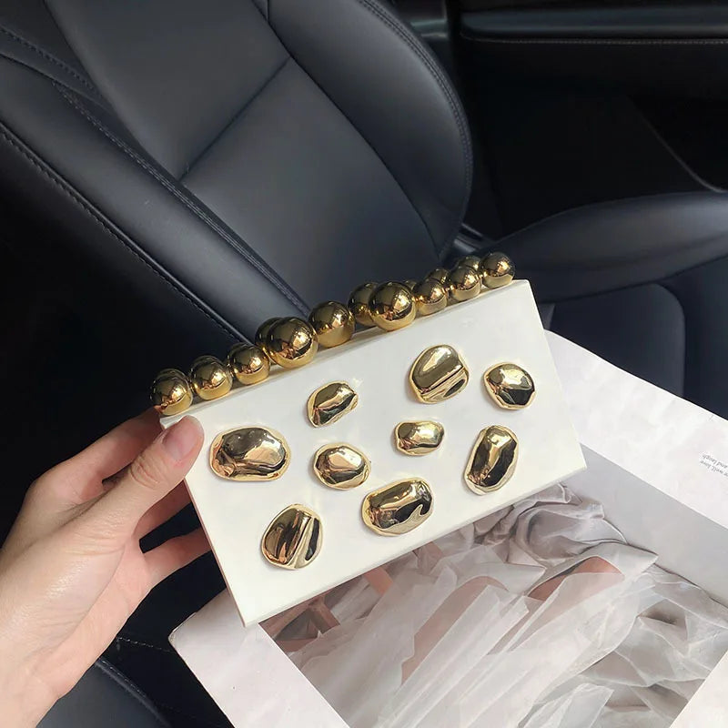 Simple irregular block box bag popular fashion temperament light luxury personality hand messenger bag