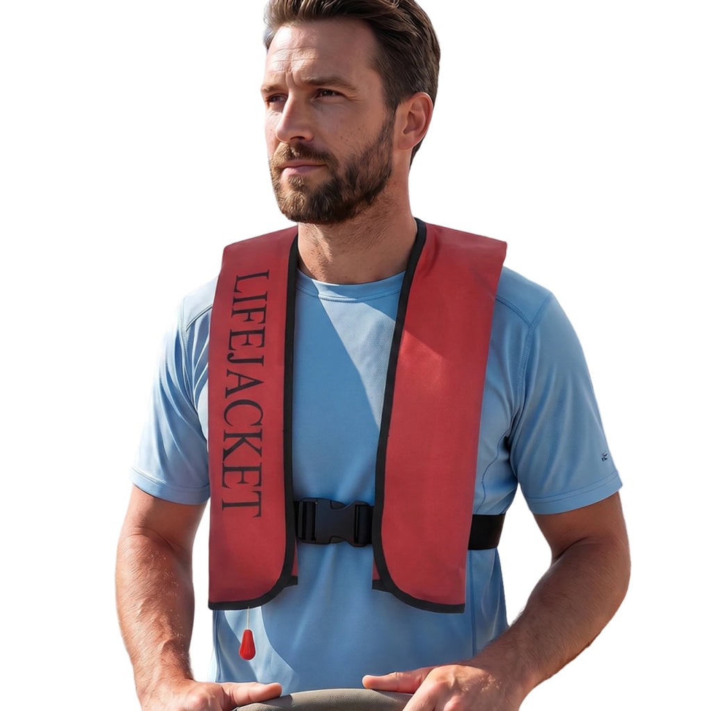 Automatic Inflatable Life Jacket with Reflective Strips & Safety Whistle Swim Vests for Water Sports Fishing Rafting Accessories