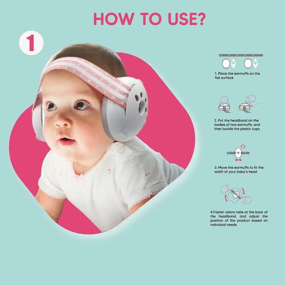 Convertible Design 2-in-1 Baby Ear Muffs Comfortable Noise-proof Toddler Noise Reduction Earmuffs Sleep Improvement