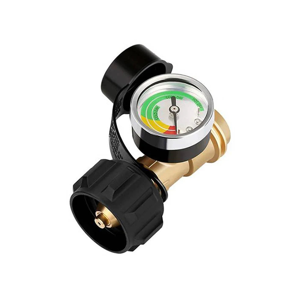 Propane Tank Gauge Level Indicator QCC1/Type 1 Connection Gas Pressure Meter for BBQ Gas Grill Cylinder RV Camper and More