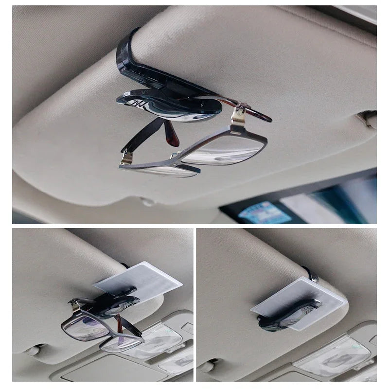 Universal Car Auto Sun Visor Glasses Box Sunglasses Clip Card Ticket Holder Fastener Pen Case Eyeglasses Accessories Interior