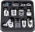 11Pcs Presser Feet Set - Walking Foot Kit for Brother, Singer, Babylock, Janome, Toyota Low Shank Sewing Machines