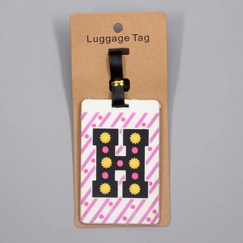 Newest Cute 26 Letters Luggage Travel Accessories Tag Silica Gel Suitcase ID Addres Holder Baggage Boarding Tag Portable Label