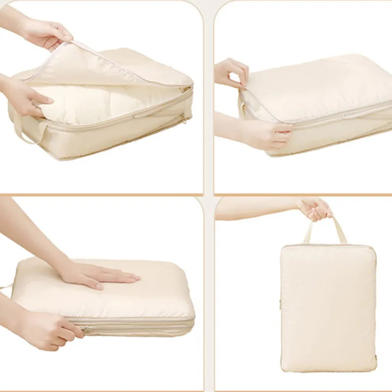 4/6PCS Compression Bags with Zipper for Clothes Underwear Shoe Packing Storage Travel Luggage Wardrobe Space Saving Organizer