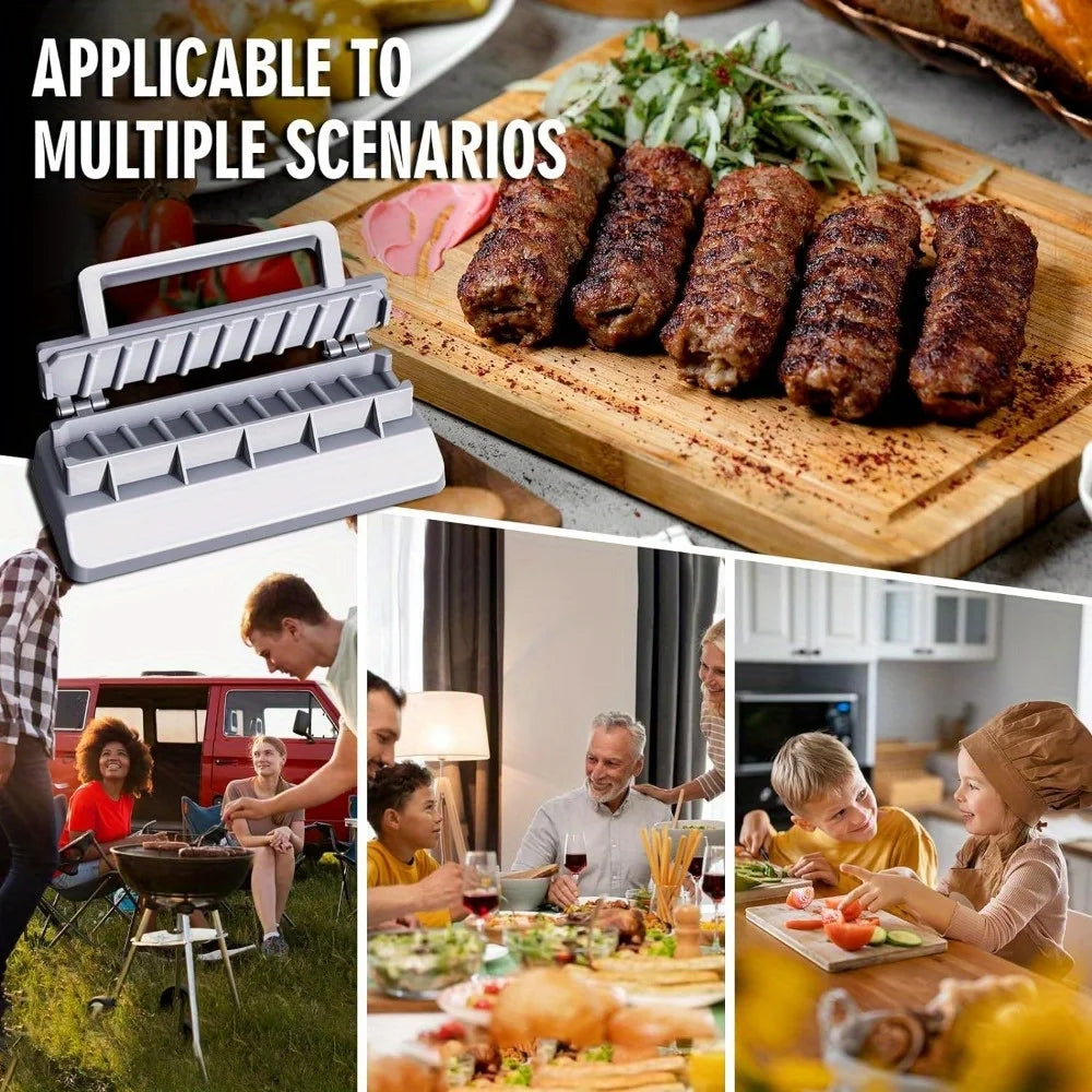 Large Kebab Maker Press: Portable Kabob Skewers Machine & Mold, Quick Tool for Turkish Barbecue, Easy to Use & Clean