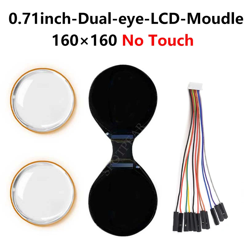 Waveshare 0.71inch Double Eye Round LCD Display Module Option SPI 160×160 65K Colors For Arduino Raspberry Pi ESP32 Pico STM32