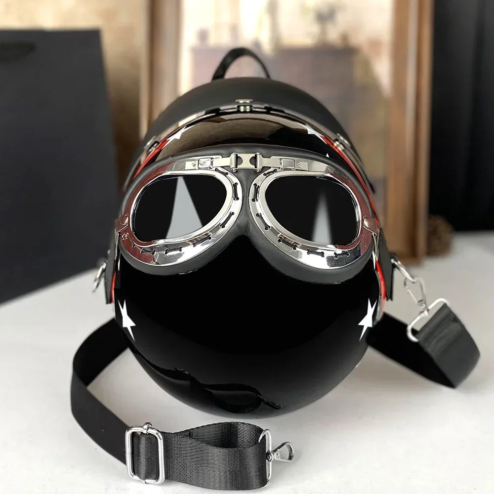 Fashionable Single Shoulder Crossbody Women's Bag, Creative Personality, Funny Helmet Bag, Streetwear Style Bag, Round Backpack