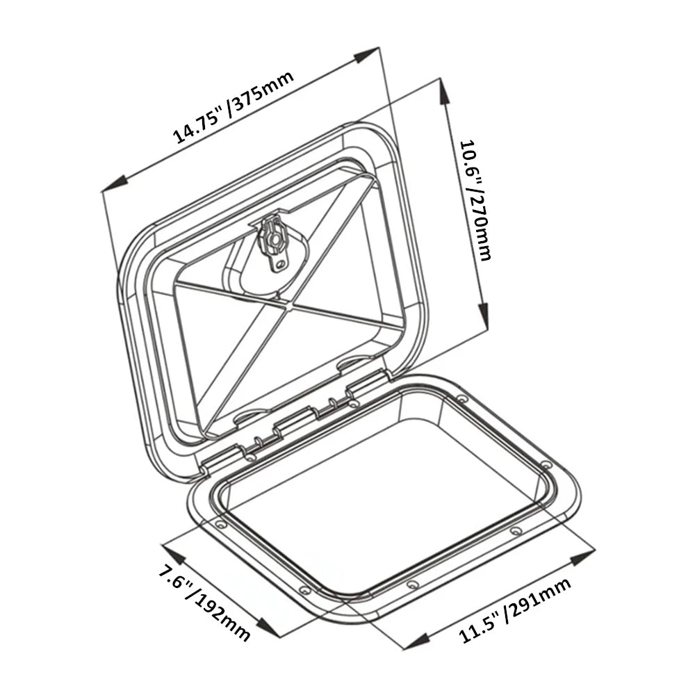 JayCreer  270-375 Boat Deck Rectangular Access Hatch