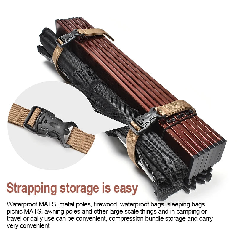 2/4Pcs Outdoor Travel Tied Belt Durable Nylon Cargo Tie Down Luggage Lash Belts Strap Camping Hiking Cargo Storage Straps Buckle