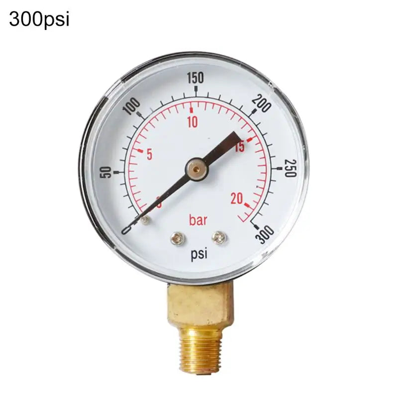 Y50 Pressure Gauge 52mm 1/4 BSPT Vertical 15,30,60,100,150,300 PSI for Mining/Home Heating/Home Pressure Measurement