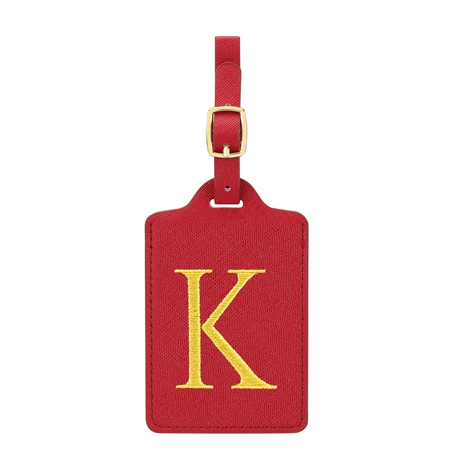 MIYIN 26 letters Luggage Tags for Suitcases PU Leather Privacy Protection Bag Tags Travel Accessories Essential, Energetic Red