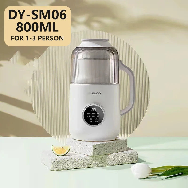 DAEWOO 800ML/1200ML Portable Food Blender High Speed Stirring Wall-Breaking Soymilk Maker Low Noise Design Soybean Milk Machine