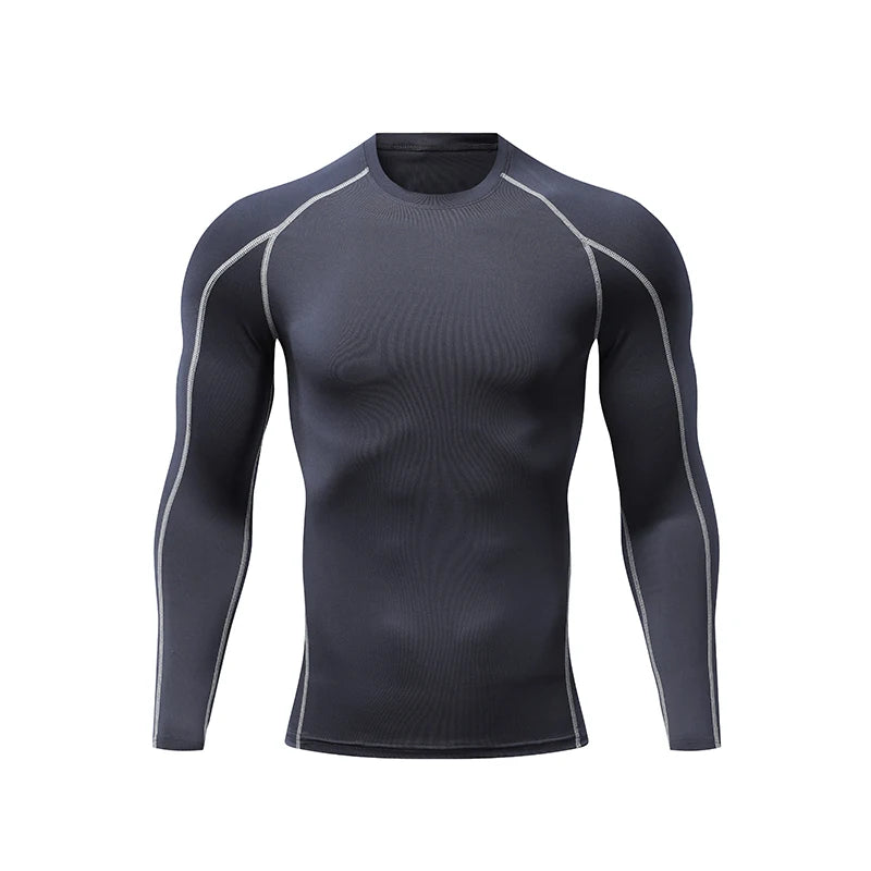 Men's T-shirt Men Running Sport T Shirt Man Compression Fitness Muscel Top Tee Quick Dry Tight Training Gym Sports Shirts Jersey