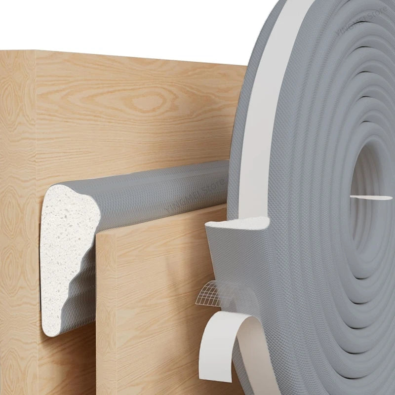 4M Wedge-Shape Foam Weather Stripping Door Seal Strip self-adhesive high density PU weatherstrip Gap Filler for Doors Frame
