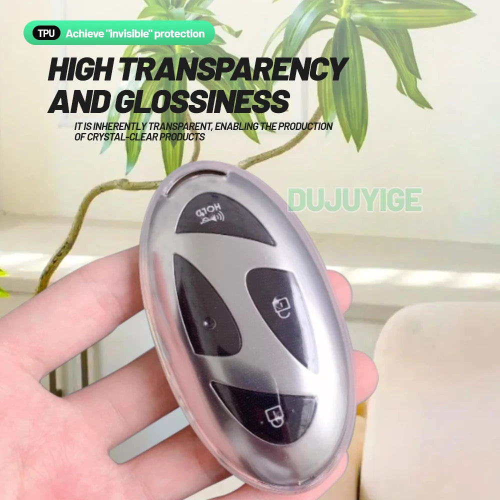 Clear TPU Car Key Case For Hyundai Kona SX2 2024-2026 Key Fob Cover Protector Shell Auto Accessories 2025