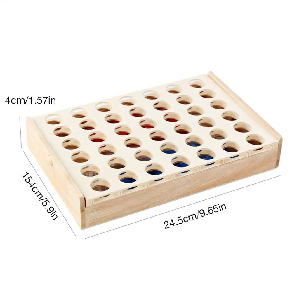 4 In A Row Four In A Row Wooden Game, Line Up 4, Classic Family Toy, Board Game For Kids And Family Fun Party Playing Strategy