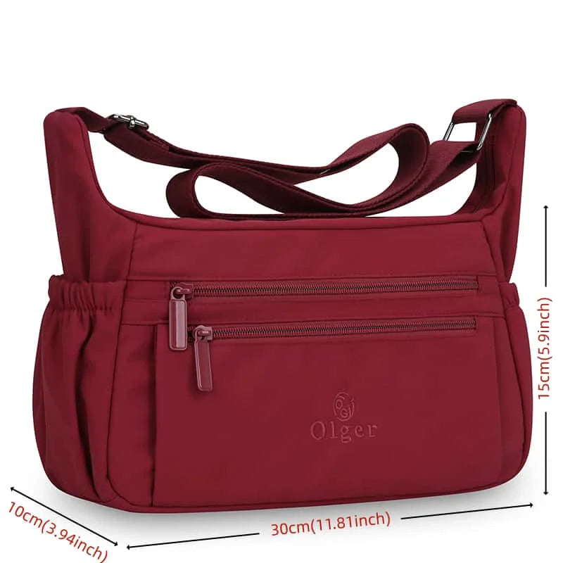 Fashion Nylon Women's Crossbody Bag Handbags with Multiple Pockets Large Capacity Lightweight Travel Shoulder Bag for Women