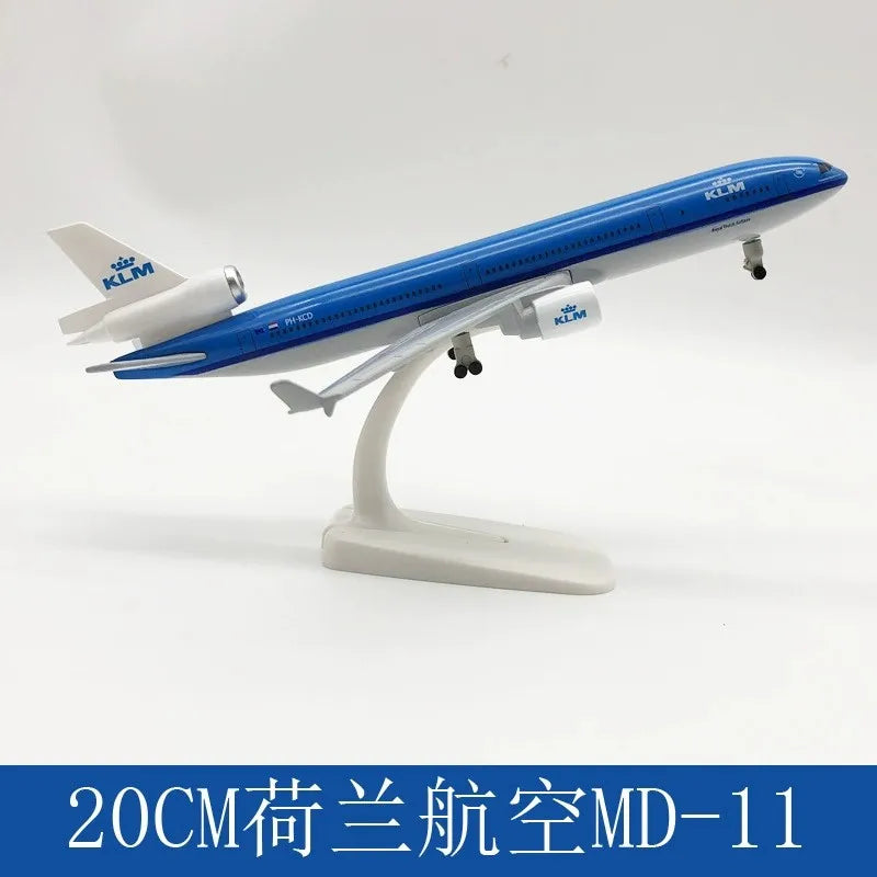 MD-11 Series Scale Aircraft 20cm South Korea MD11 UPS KLM Airways Metal Alloy Model Boys Toys Display Collection Aviation