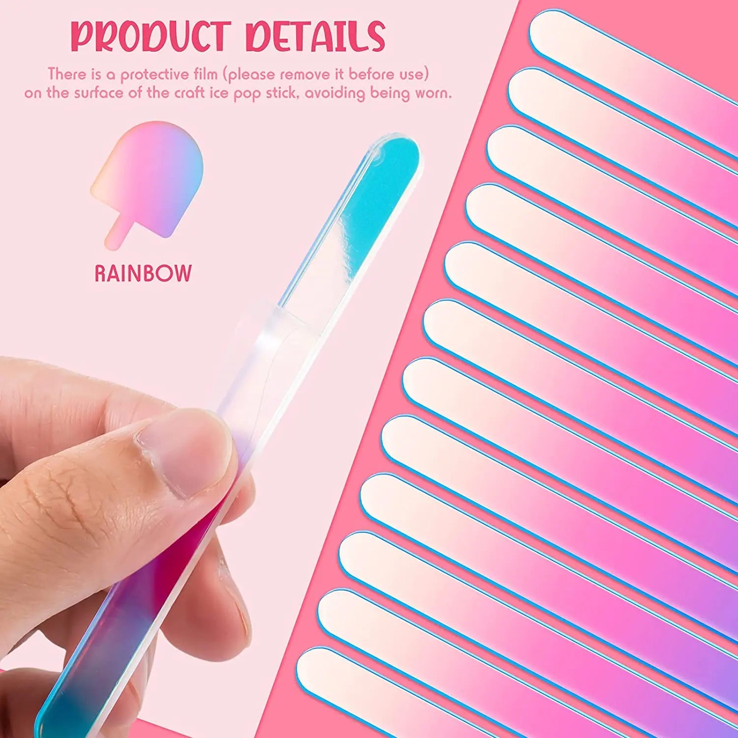Mini Rainbow Color Neon Acrylic Cakesicle Popsicle Sticks for Ice Creamsicle Candy Apple for DIY Crafts Kids Home Party Holiday