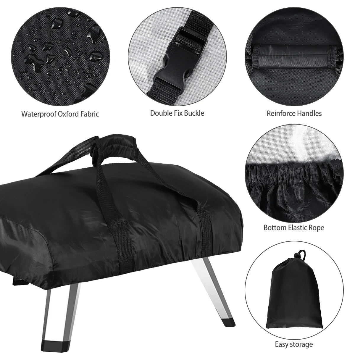BBQ Grill Dust Bag Pizza Oven Cover Bakingware Storage Bag for Home Kitchen Outdoor Camping Picnic Oxford Fabric Waterproof Case