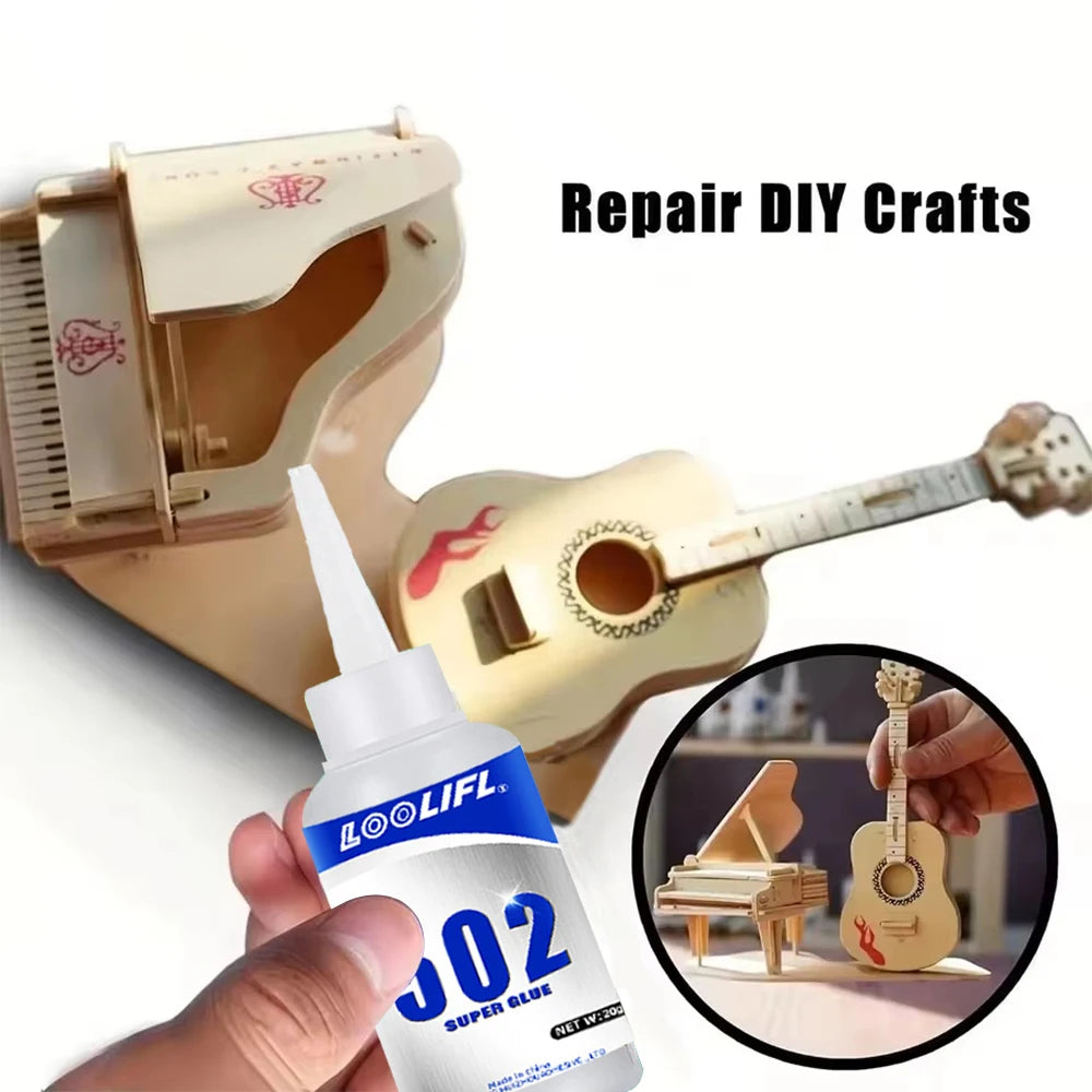 Loolifl 502 Super Glue Strong Adhesive Instant Quick Dry Glue for Ceramic Metal Leather Plastic Wood Multi-Purpose Repair Glue