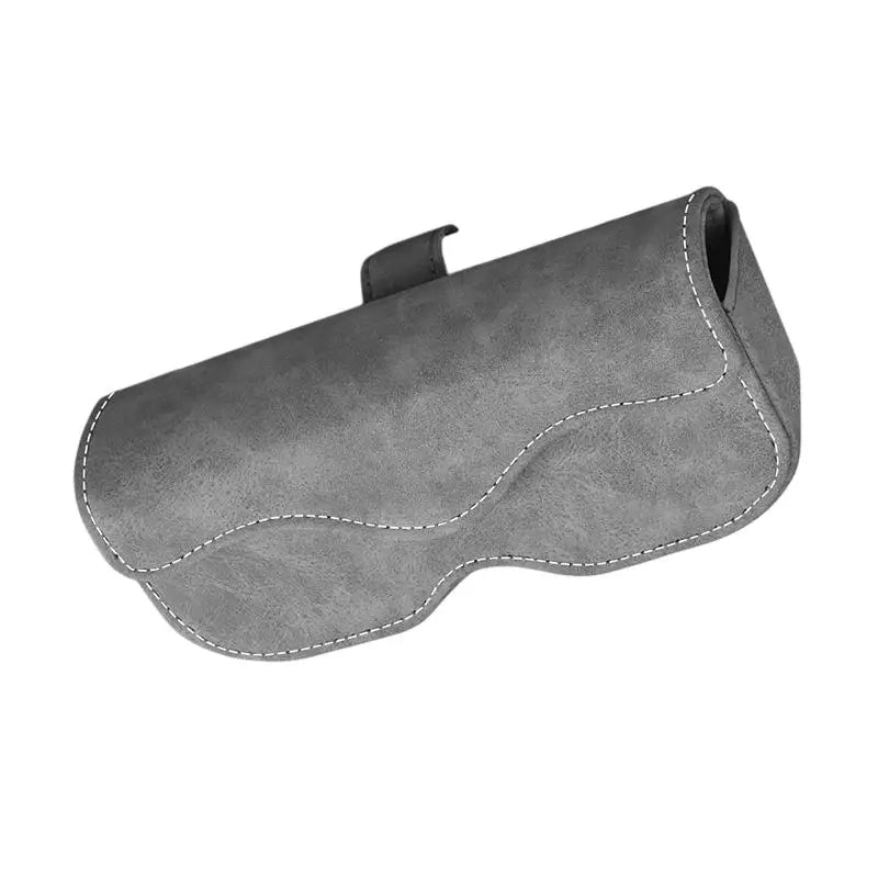 Suede Leather Car Eyeglass Case Automatic Closing Non-slip Auto Sun Visor Glasses Holder Magnetic Multi-functional Eyewear Clips