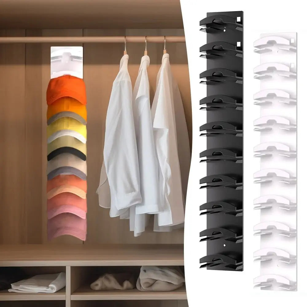 Closet Hat Rack Hat Organizer for Baseball Caps Plastic Space Saving Hat Storage Holder for Door Closet Cap Rack Display Hanger