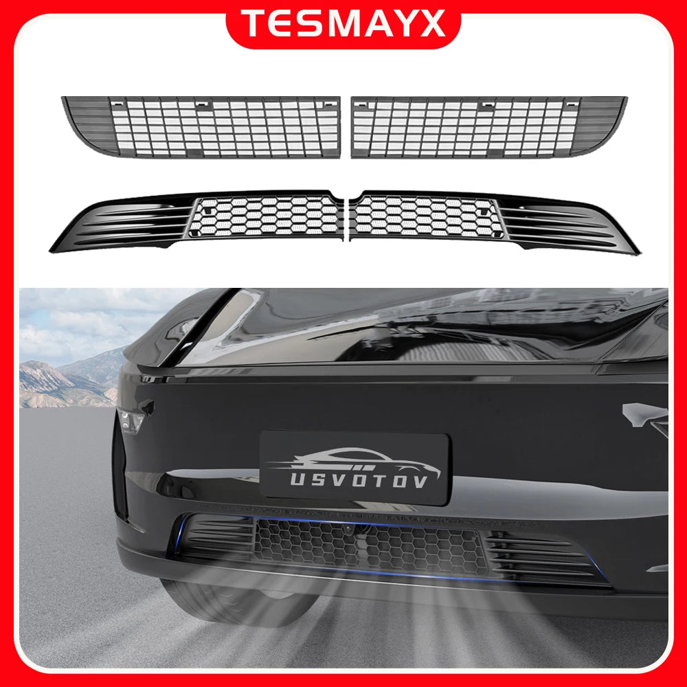 Front Grill Mesh Insert for Tesla Model Y Premium Juniper Model YL 2025 2026 Bumper Air Inlet Vent Grille Cover Trim Accessories
