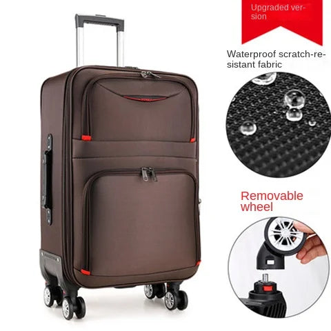 Large Capacity Suitcase with Combination Lock Luggage Travel Boardable Waterproof Oxford Fabric Trolley Case 28-Inch Oversized