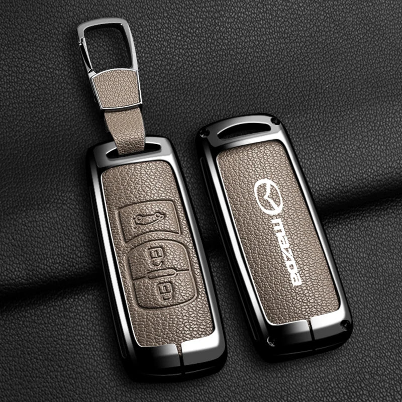 Zinc Alloy Car Key Holder for Mazda Axela Atenza 3 2 6 CX3 CX5 CX30 CX8 CX9 MX5 RX7 RX8 SKYACTIV Remote Protector Car Key Cover